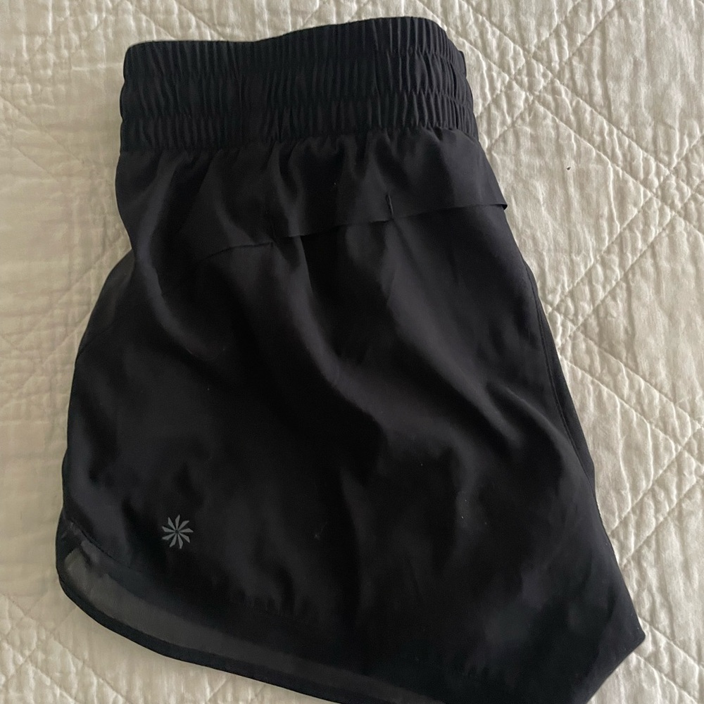 Athleta Black Mesh Racer Run Short